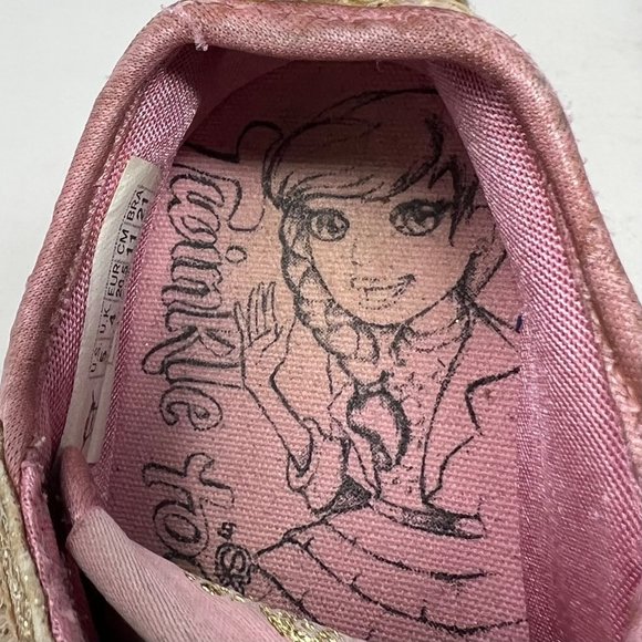 Skechers Girls Twinkle Toes Pink Gold‎ Glitter Hearts Size 5 - Picture 4 of 9